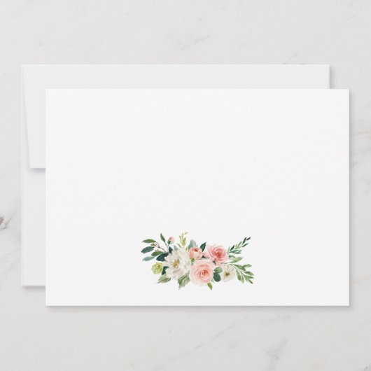 Floral roze blush gouden bruiloft dank u bedankkaart (Achterkant)