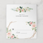 Floral roze blush waterverf geometrische bruiloft (Buitenkant ongevouwen)