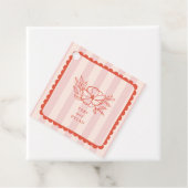 Floral roze botanische streep bruiloft bedankjes labels (In situ)