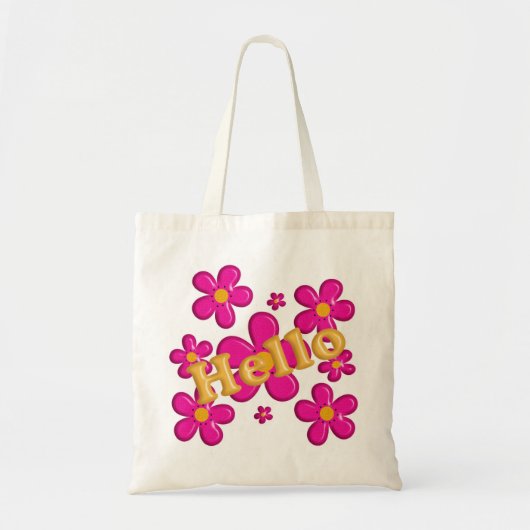 Floral roze element. Hoi. Tote Bag (Voorkant)
