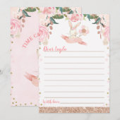 Floral roze en Roos gouden konijn tijd capsule Kaa Kaart (Voorkant / Achterkant)