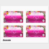 Floral roze gradiënt Product Labels Monogram Logo (Vel)