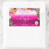 Floral roze gradiënt Product Labels Monogram Logo (Tas)
