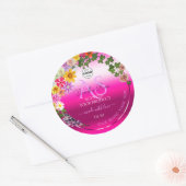 Floral roze gradiënt Product Labels Monogram Logo (Envelop)