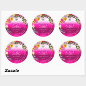 Floral roze gradiënt Product Labels Monogram Logo (Vel)