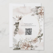Floral roze grijze botanische Waterverf bruiloft Save The Date (Achterkant)
