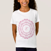 Floral roze mandala. Naam. T-shirt (Voorkant)