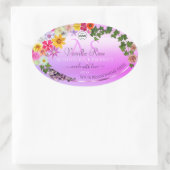 Floral roze Paars Etiket Monogram en Logo (Tas)