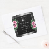 Floral roze Roses Silver Black Product Labels Logo (Envelop)