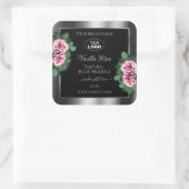 Floral roze Roses Silver Black Product Labels Logo (Tas)