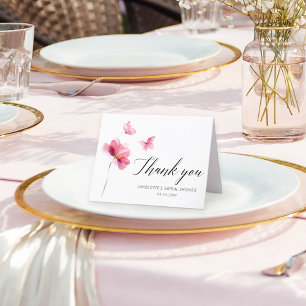 Floral Roze Vrijgezellenfeest Dank u kaart