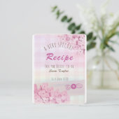 Floral roze vrijgezellenfeest recept kaart (Staand voorkant)