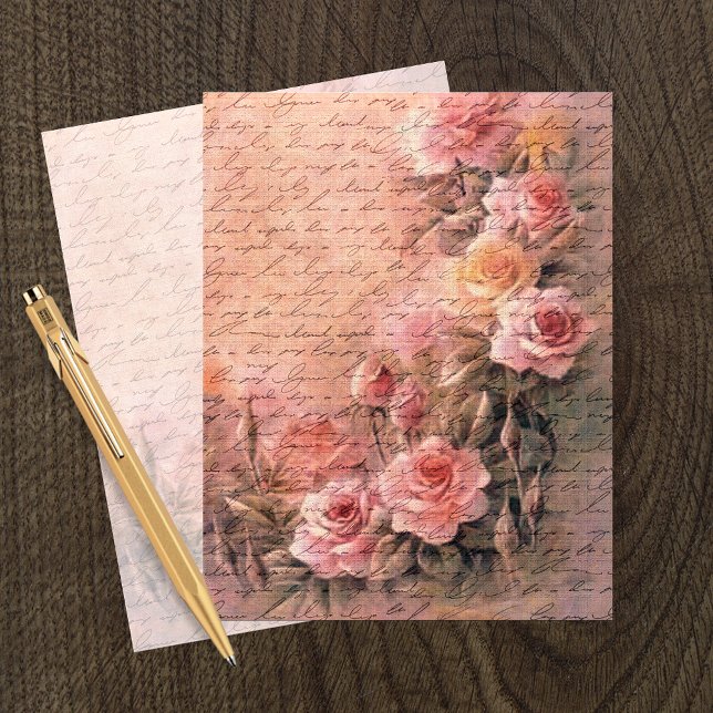 Floral Rozen Antiek handschrift (Creator heeft geüpload)