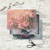 Floral Rozen Antiek handschrift ontledingsras Inpakpapier Vel