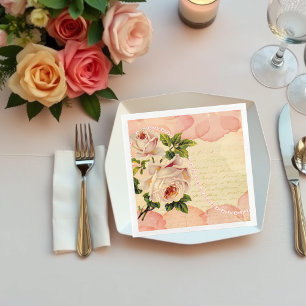  Floral Rozen Antiek ontkoppeling van handschrift Servet