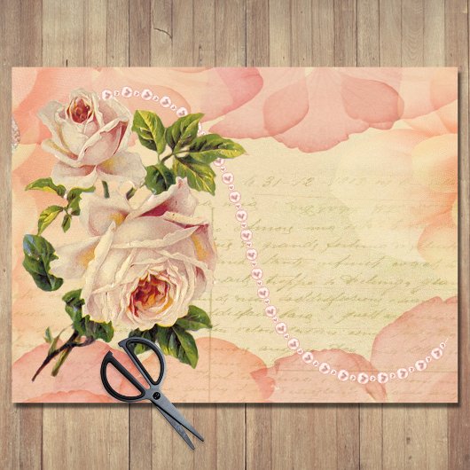  Floral Rozen Antiek ontkoppeling van handschrift Tissuepapier