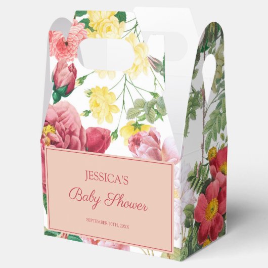 Floral Rozen Baby shower lentestuin Bedankdoosjes (Geopend)