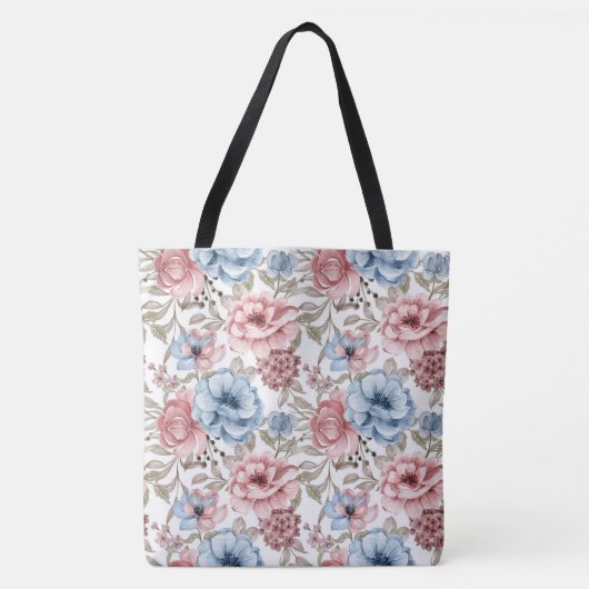 Floral Rozen Canvas tas (Voorkant)