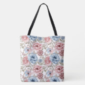 Floral Rozen Canvas tas (Achterkant)
