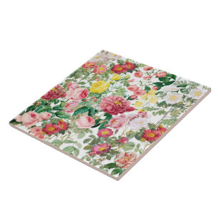 Floral Rozen lentestuin Tegeltje