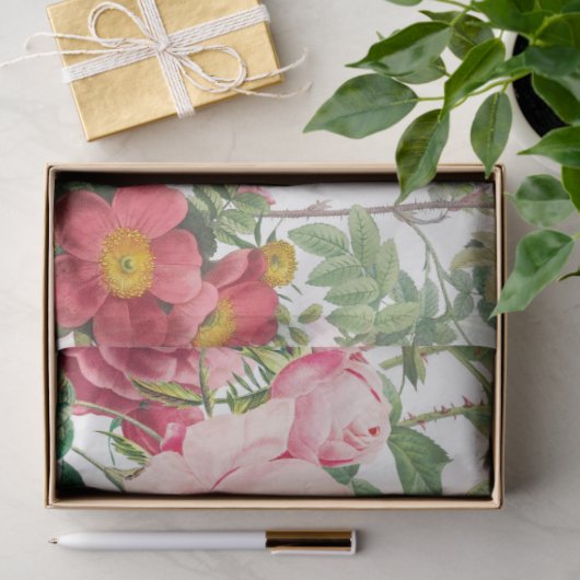 Floral Rozen lentestuin Tissuepapier (Geschenk)
