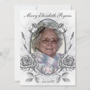 Floral Rozen Memorial Bereavement Card Kaart