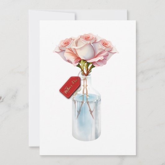 Floral rozen moederdag feestdagenkaart (Voorkant)