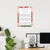  Floral Rozen Wedding Seating Chart Poster (Thuiskantoor)