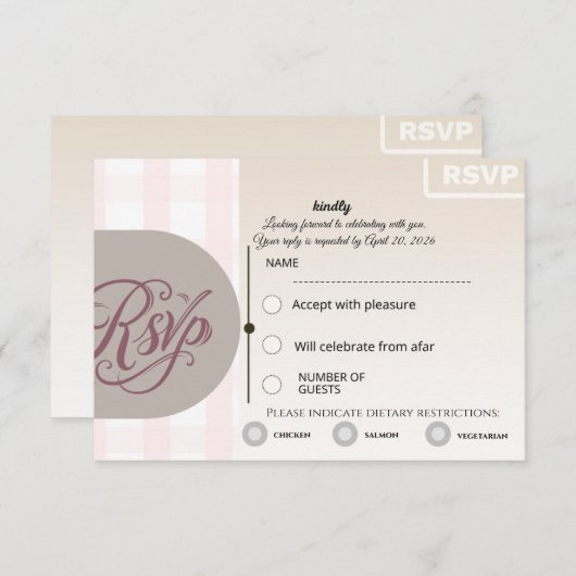 Floral RSVP Card | Custom Wedding Reply Card (Voorkant / Achterkant)