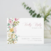 Floral RSVP-kaarten RSVP Kaartje (Staand voorkant)