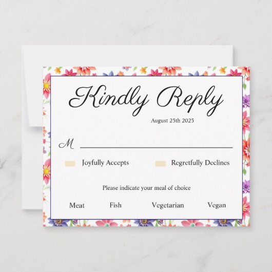  Floral RSVP Kaartje (Voorkant)