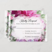 *~* Floral RSVP PEONY AR1 Mariage RSVP (Devant / Derrière)