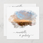 ** FLORAL + RSVP - QR RAINBOW AR11 STRAND BRUILOFT KAART (Voorkant / Achterkant)