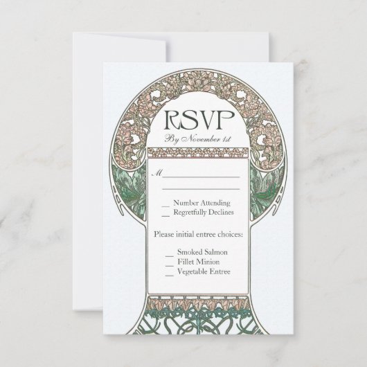  Floral RSVP Wedding Cards I (Voorkant)