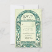 Floral RSVP Wedding Cards Turquoise