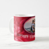 Floral ruby anniversaire tasse photo personnalisée (Devant gauche)