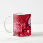 Floral ruby anniversaire tasse photo personnalisée (Gauche)