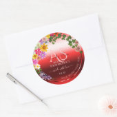 Floral Ruby Red Gradient Product Labels Monogram (Envelop)