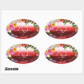Floral Ruby Red Gradient Product Labels Monogram (Vel)