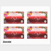 Floral Ruby Red Ombre Product Labels Monogram Logo (Vel)