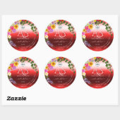 Floral Ruby Red Ombre Product Labels Monogram Logo (Vel)