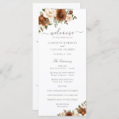 Floral Rust Blush Peach Greenery Wedding Programme Programma (Voorkant / Achterkant)
