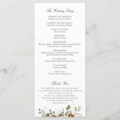Floral Rust Cream Greenery Fall Wedding Programme Programma (Achterkant)