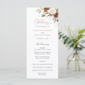 Floral Rust Cream Greenery Fall Wedding Programme Programma (Staand voorkant)