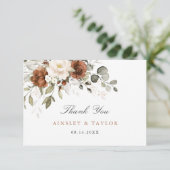 Floral Rust Cream Greenery Wedding Bedankt (Staand voorkant)