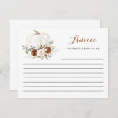Floral Rust Cream Pompoen Baby shower Advies Kaart (Voorkant / Achterkant)