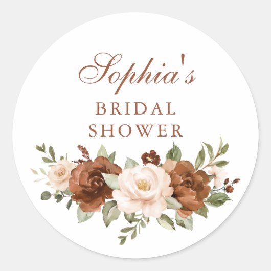 Floral Rust Greenery Peach Envelope Sticker (Voorkant)