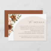 Floral Rust Peach Greenery Herfst Details Inv invu Kaart (Voorkant / Achterkant)
