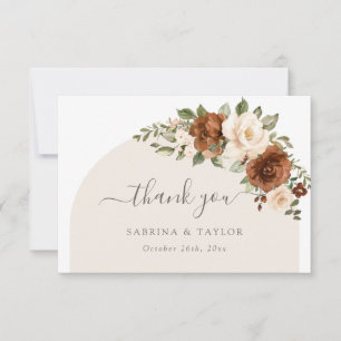 Floral Rust Peach Greenery Wedding Hartelijk dank Bedankkaart