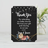 Floral Rustic Magnolia String Lights dank u Kaart (Staand voorkant)